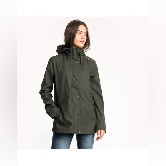 🆕 NWT Hunter Adela cotton canvas rain jacket in hunter green - Picture 2 of 15